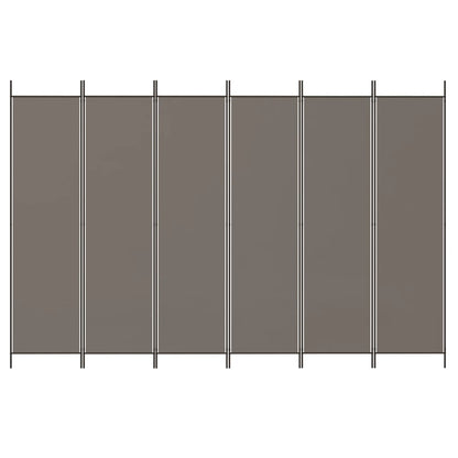 Divisorio a 6 Pannelli Antracite 300x220 cm Tessuto - homemem39