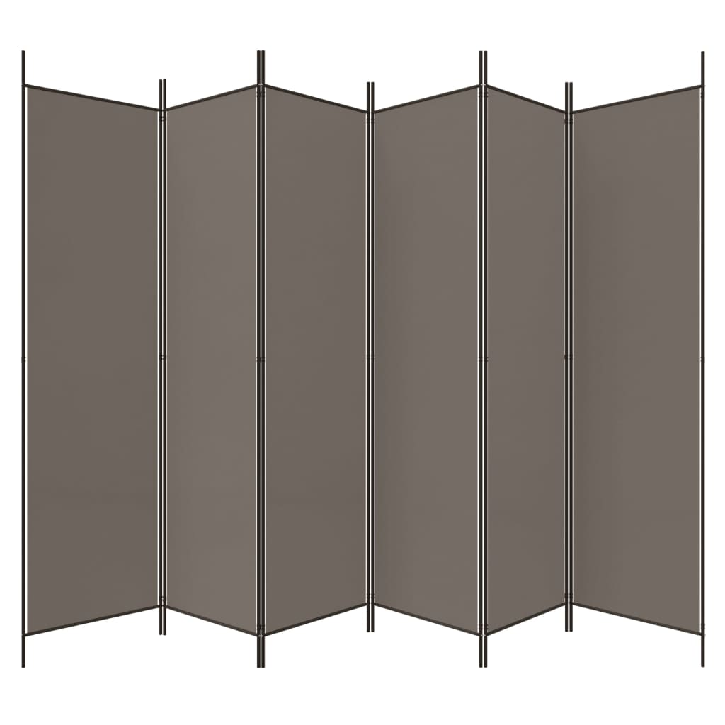 Divisorio a 6 Pannelli Antracite 300x220 cm Tessuto - homemem39