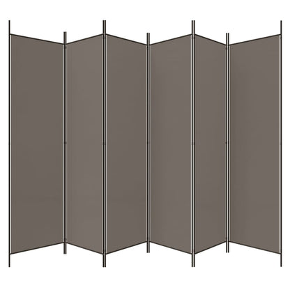 Divisorio a 6 Pannelli Antracite 300x220 cm Tessuto - homemem39