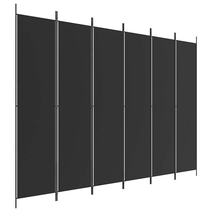 Divisorio a 6 Pannelli Nero 300x220 cm in Tessuto - homemem39