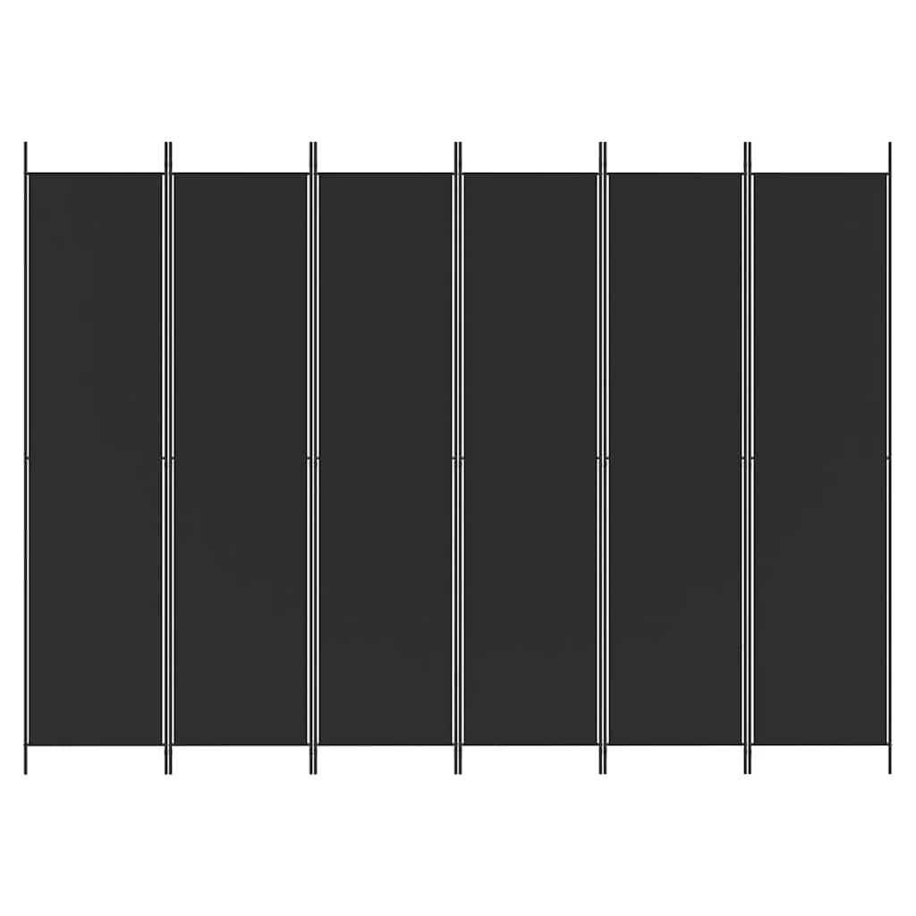 Divisorio a 6 Pannelli Nero 300x220 cm in Tessuto - homemem39