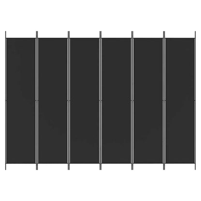 Divisorio a 6 Pannelli Nero 300x220 cm in Tessuto - homemem39
