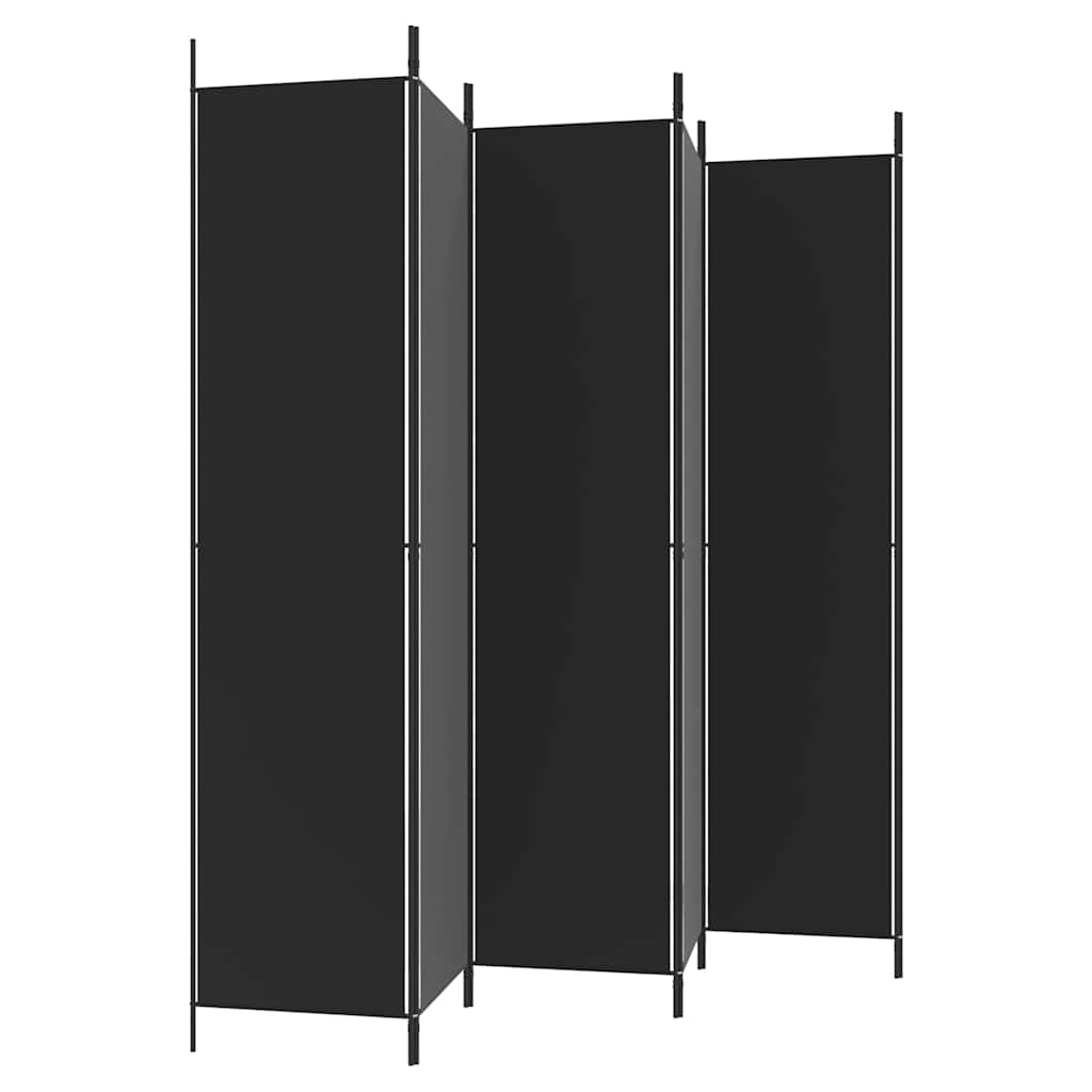 Divisorio a 6 Pannelli Nero 300x220 cm in Tessuto - homemem39