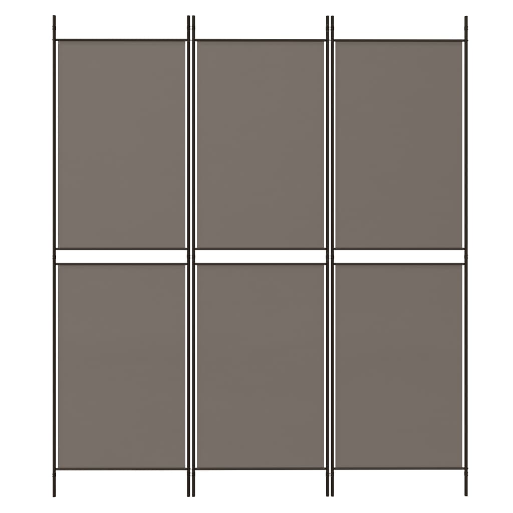 Divisorio a 3 Pannelli Antracite 150x180 cm in Tessuto - homemem39