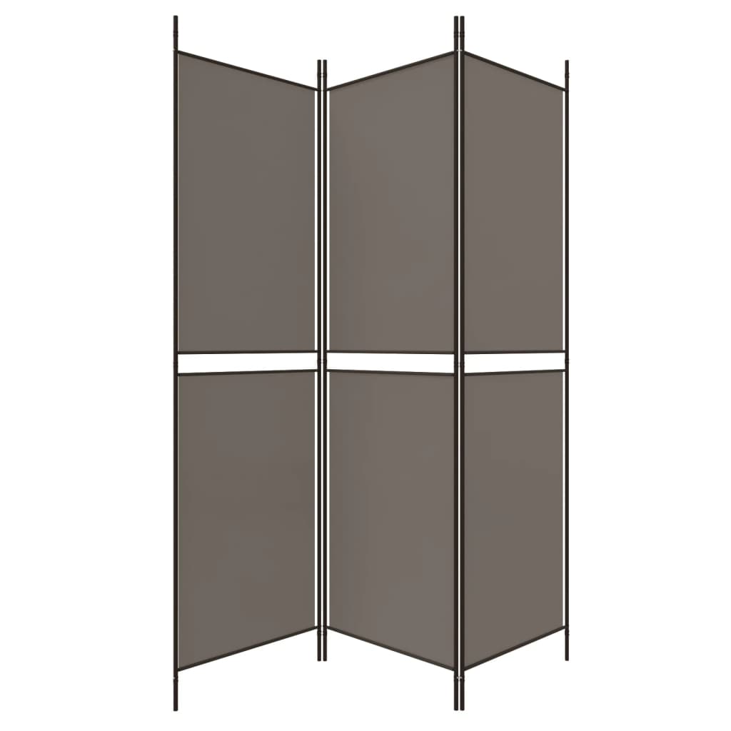 Divisorio a 3 Pannelli Antracite 150x180 cm in Tessuto - homemem39