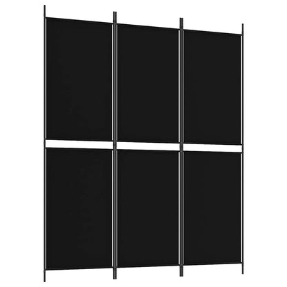 Divisorio a 3 Pannelli Nero 150x180 cm in Tessuto - homemem39