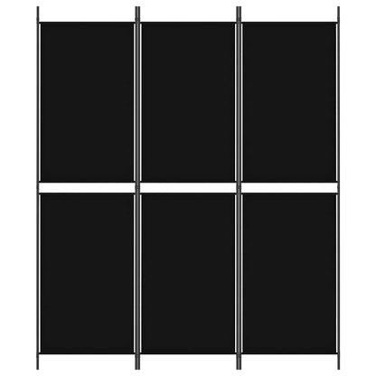 Divisorio a 3 Pannelli Nero 150x180 cm in Tessuto - homemem39