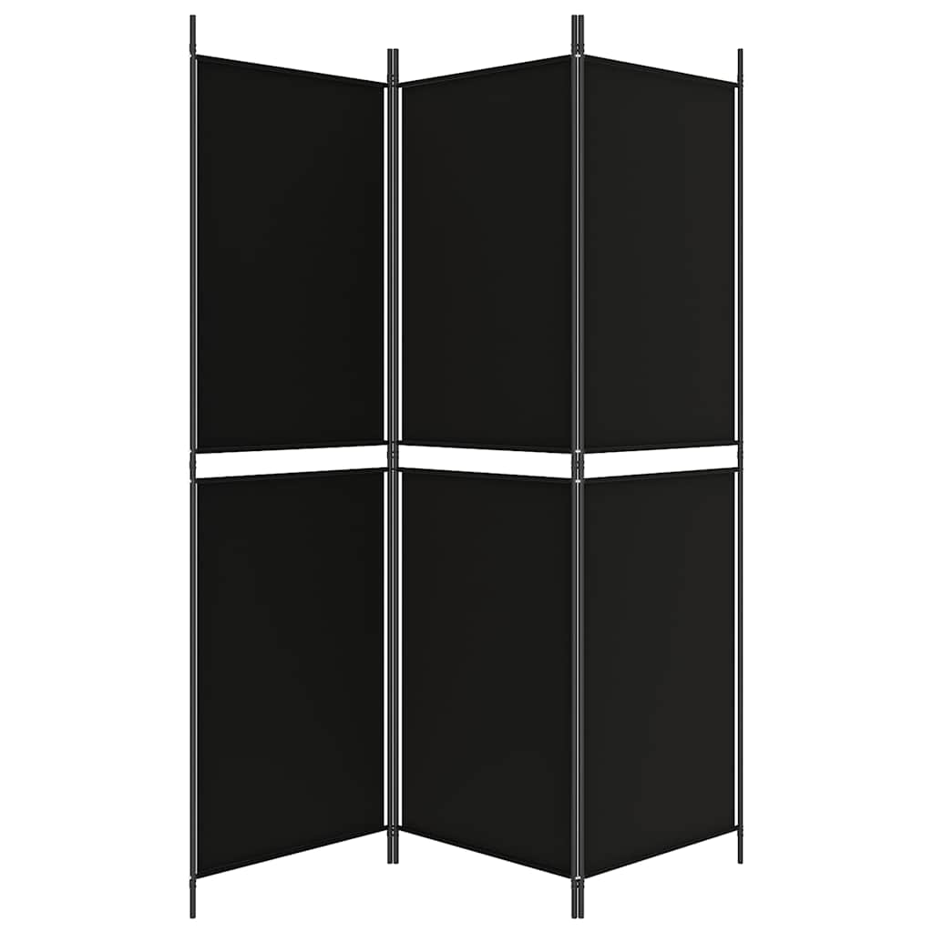 Divisorio a 3 Pannelli Nero 150x180 cm in Tessuto - homemem39