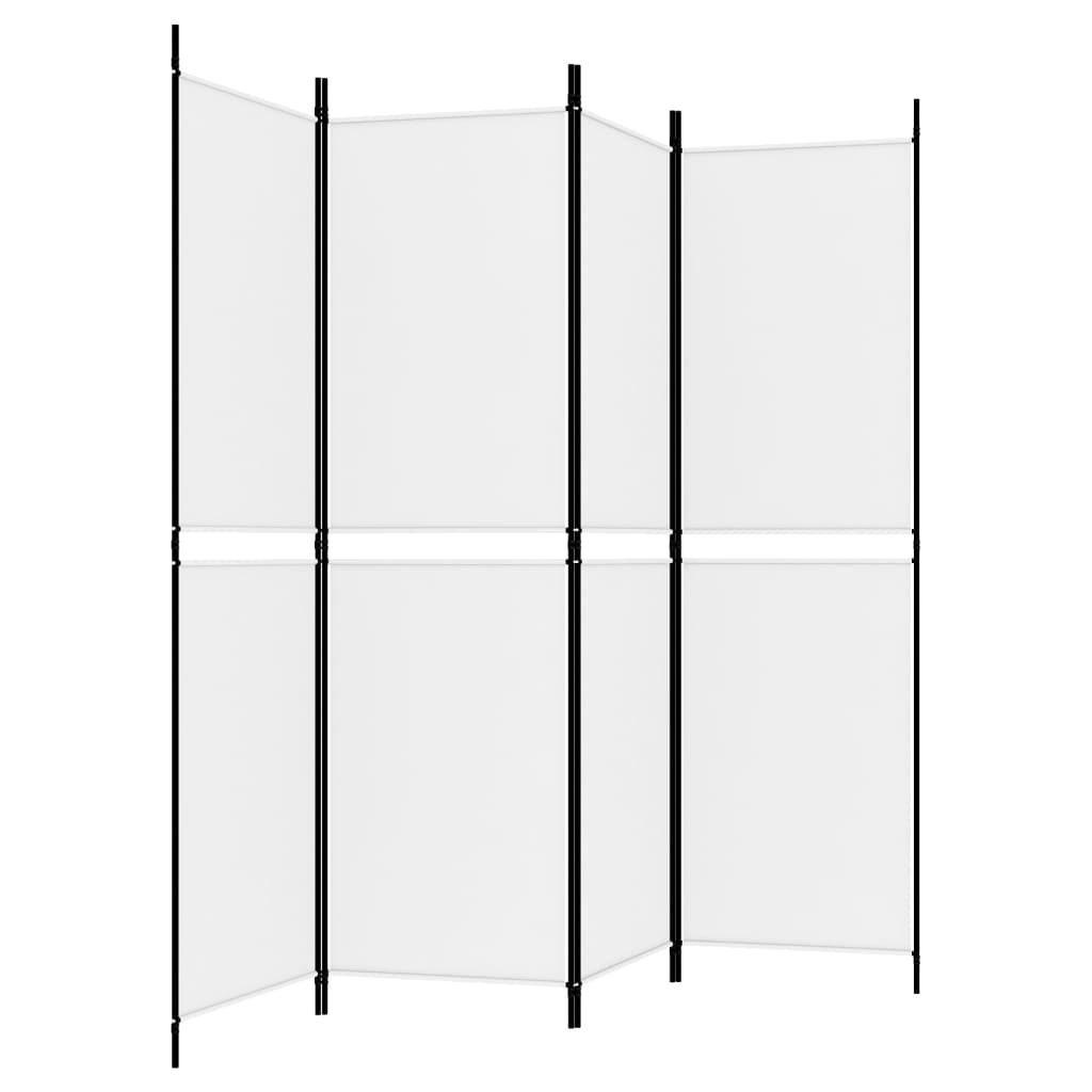Divisorio a 4 Pannelli Bianco 200x180 cm Tessuto - homemem39