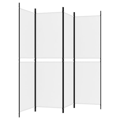 Divisorio a 4 Pannelli Bianco 200x180 cm Tessuto - homemem39