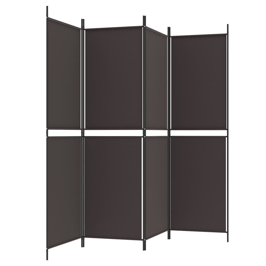 Divisorio a 4 Pannelli Marrone 200x180 cm in Tessuto | homemem39