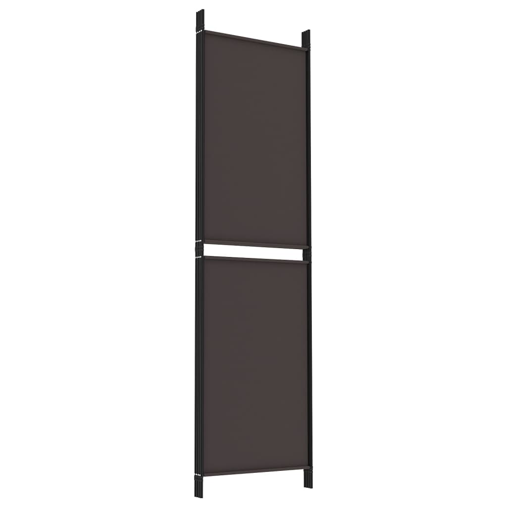 Divisorio a 4 Pannelli Marrone 200x180 cm in Tessuto | homemem39
