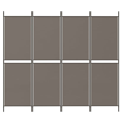 Divisorio a 4 Pannelli Antracite 200x180 cm Tessuto - homemem39