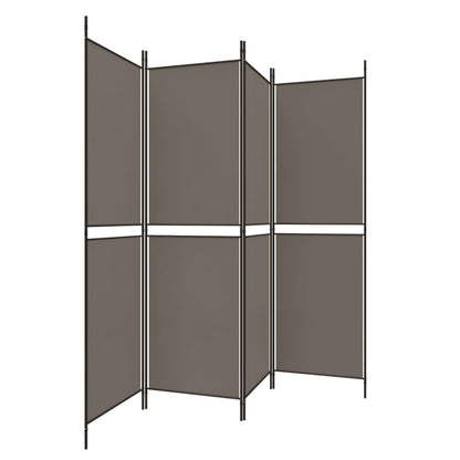 Divisorio a 4 Pannelli Antracite 200x180 cm Tessuto - homemem39