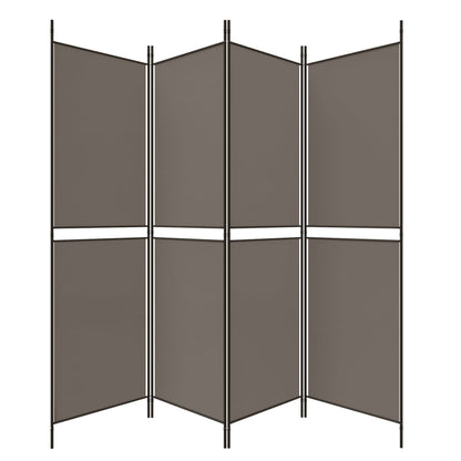 Divisorio a 4 Pannelli Antracite 200x180 cm Tessuto - homemem39