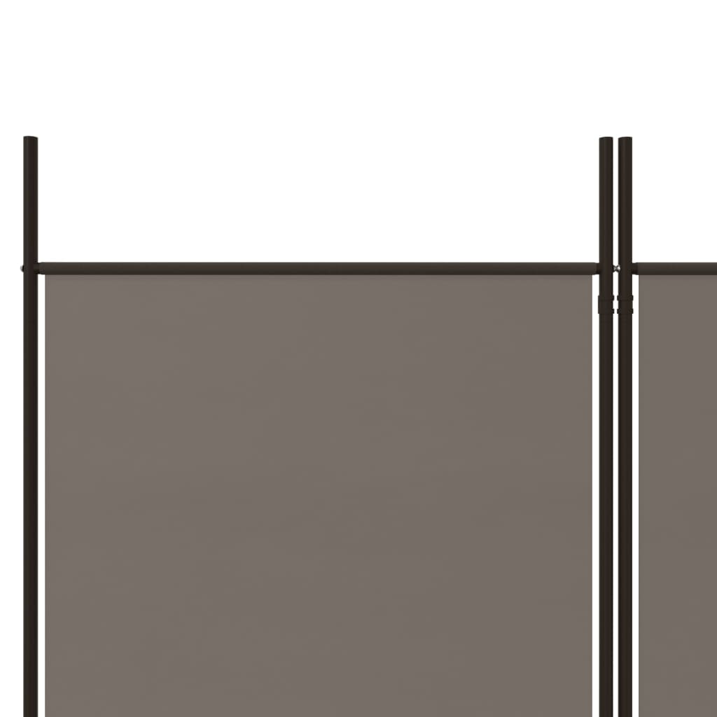 Divisorio a 4 Pannelli Antracite 200x180 cm Tessuto - homemem39