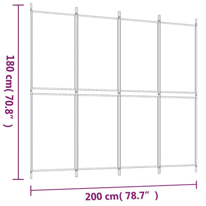 Divisorio a 4 Pannelli Antracite 200x180 cm Tessuto - homemem39