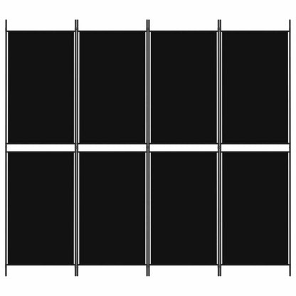 Divisorio a 4 Pannelli Nero 200x180 cm in Tessuto - homemem39