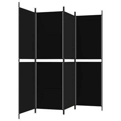 Divisorio a 4 Pannelli Nero 200x180 cm in Tessuto - homemem39