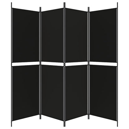 Divisorio a 4 Pannelli Nero 200x180 cm in Tessuto - homemem39