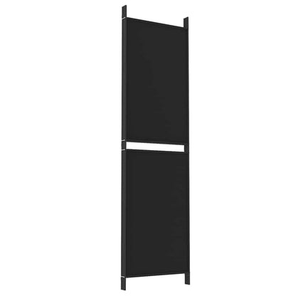 Divisorio a 4 Pannelli Nero 200x180 cm in Tessuto - homemem39