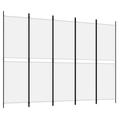 Divisorio a 5 Pannelli Bianco 250x180 cm Tessuto