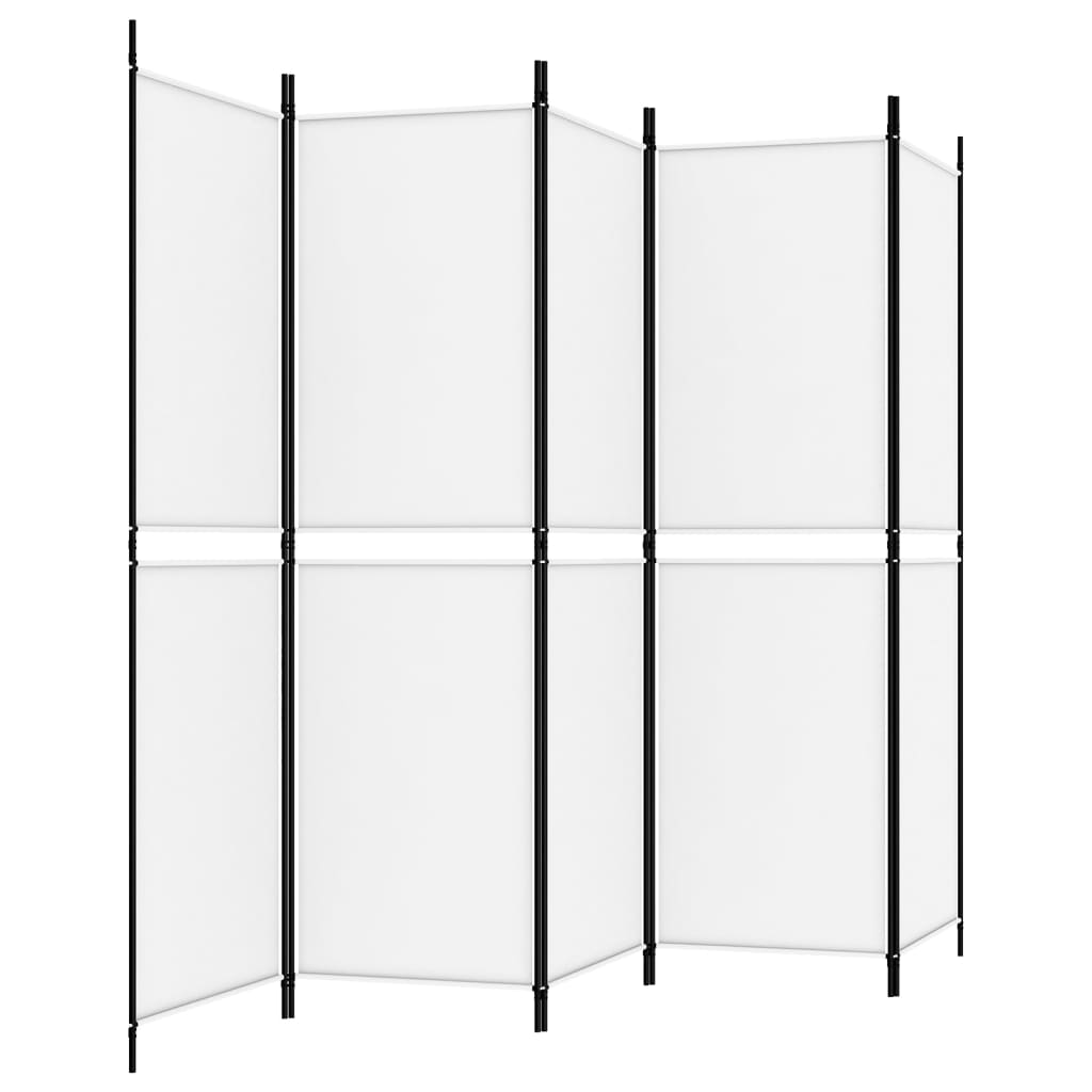 Divisorio a 5 Pannelli Bianco 250x180 cm Tessuto