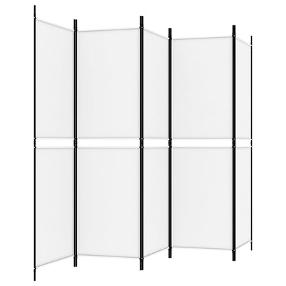 Divisorio a 5 Pannelli Bianco 250x180 cm Tessuto