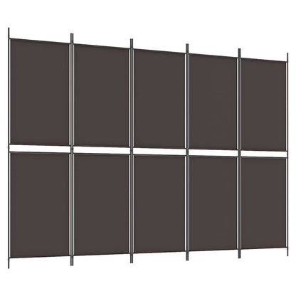 Divisorio a 5 Pannelli Marrone 250x180 cm in Tessuto | homemem39