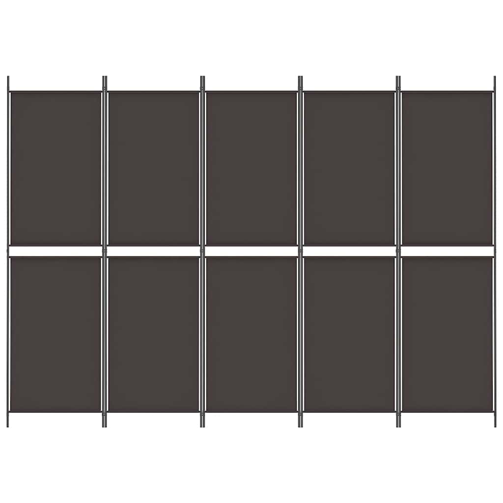 Divisorio a 5 Pannelli Marrone 250x180 cm in Tessuto | homemem39