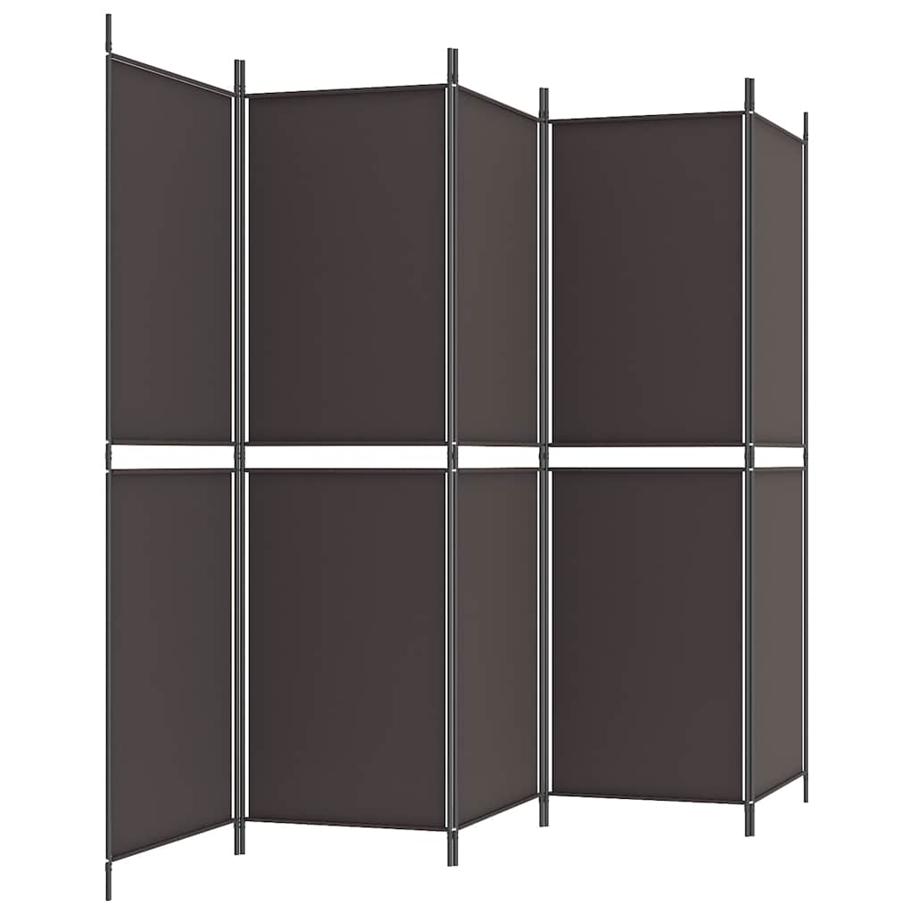 Divisorio a 5 Pannelli Marrone 250x180 cm in Tessuto | homemem39