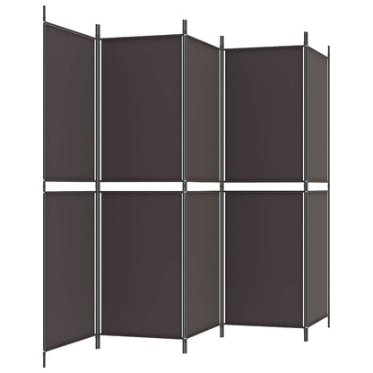 Divisorio a 5 Pannelli Marrone 250x180 cm in Tessuto | homemem39