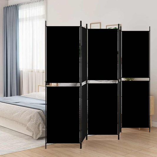 Divisorio a 5 Pannelli Nero 250x180 cm in Tessuto - homemem39