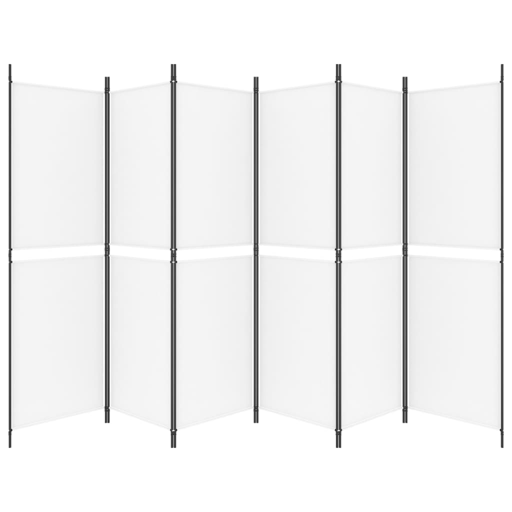 Divisorio a 6 Pannelli Bianco 300 x 180 cm Tessuto - homemem39