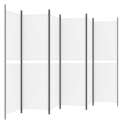 Divisorio a 6 Pannelli Bianco 300 x 180 cm Tessuto - homemem39
