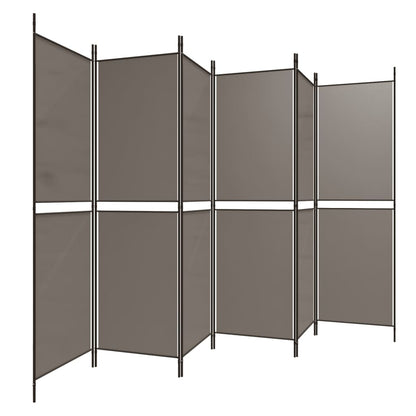 Divisorio a 6 Pannelli Antracite 300 x 180 cm Tessuto - homemem39
