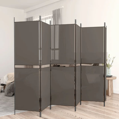 Divisorio a 6 Pannelli Antracite 300 x 180 cm Tessuto - homemem39
