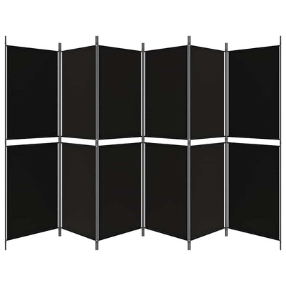 Divisorio a 6 Pannelli Nero 300 x 180 cm in Tessuto - homemem39