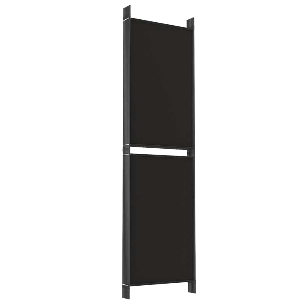 Divisorio a 6 Pannelli Nero 300 x 180 cm in Tessuto - homemem39