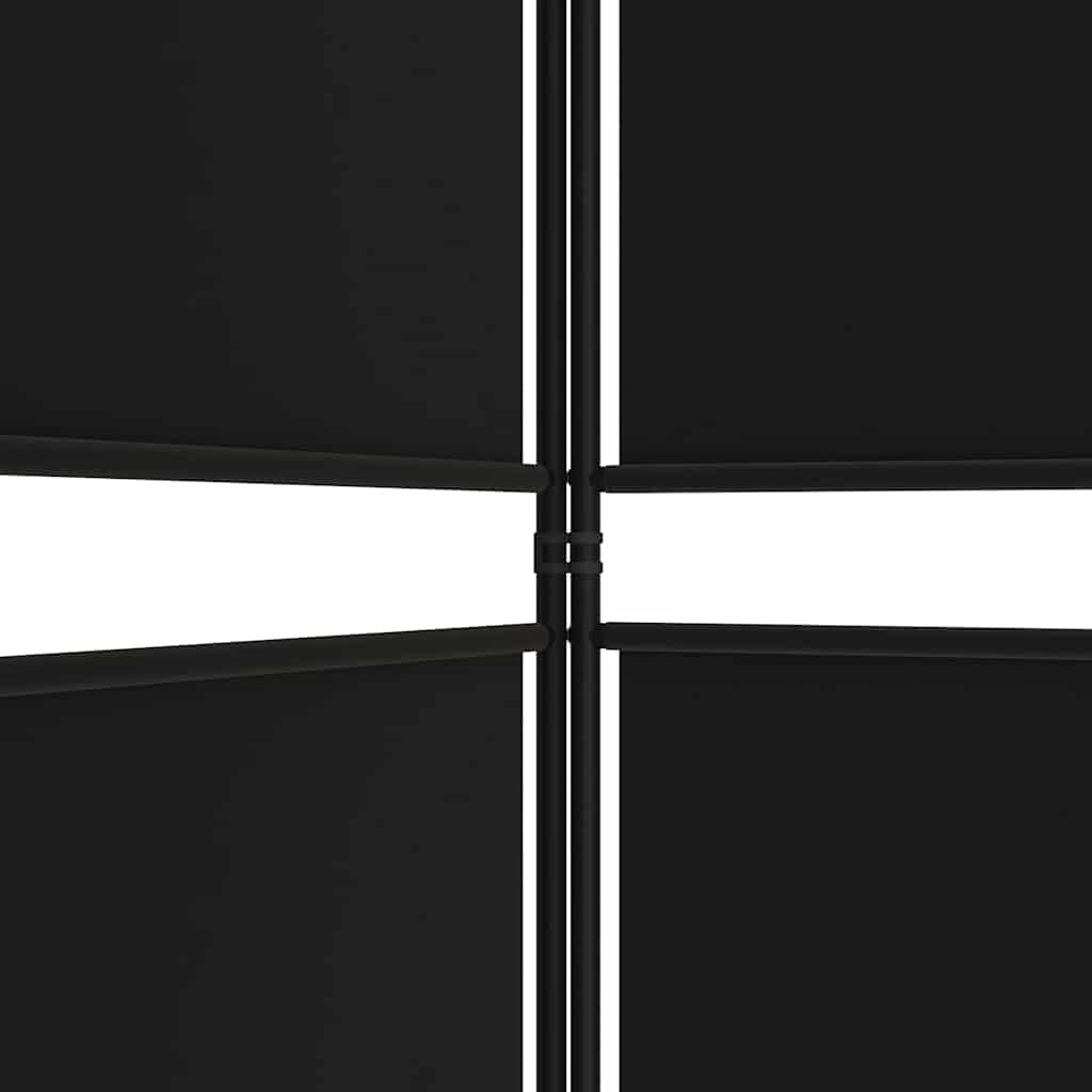 Divisorio a 6 Pannelli Nero 300 x 180 cm in Tessuto - homemem39