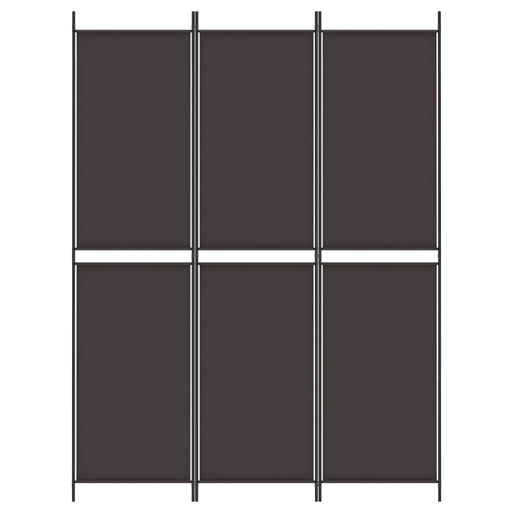Divisorio a 3 Pannelli Marrone 150x200 cm in Tessuto | homemem39