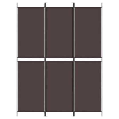 Divisorio a 3 Pannelli Marrone 150x200 cm in Tessuto