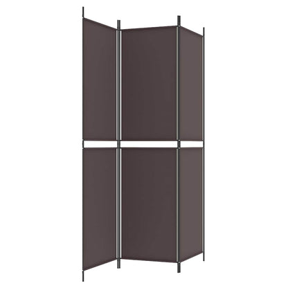 Divisorio a 3 Pannelli Marrone 150x200 cm in Tessuto