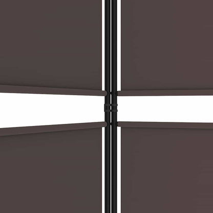 Divisorio a 3 Pannelli Marrone 150x200 cm in Tessuto
