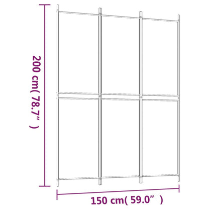 Divisorio a 3 Pannelli Marrone 150x200 cm in Tessuto | homemem39