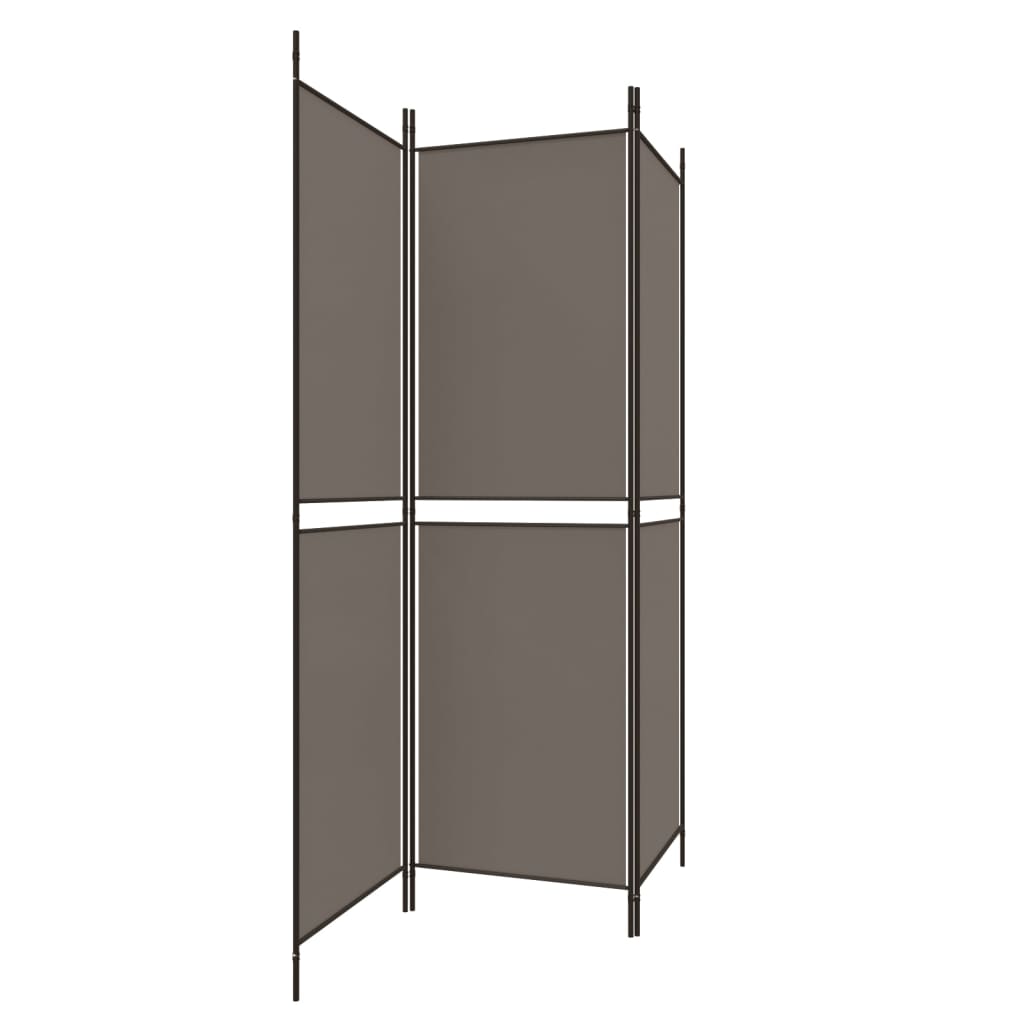 Divisorio a 3 Pannelli Antracite 150x200 cm in Tessuto - homemem39