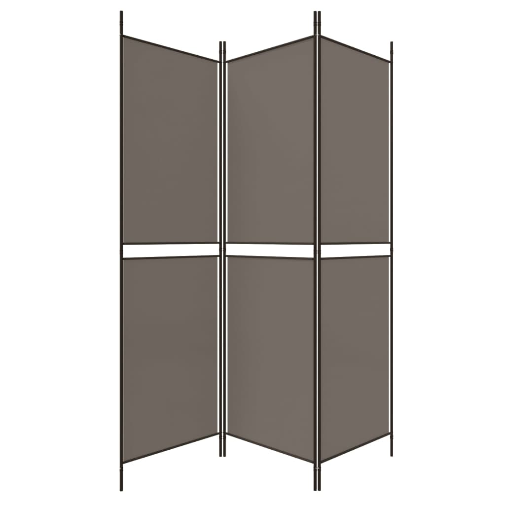 Divisorio a 3 Pannelli Antracite 150x200 cm in Tessuto - homemem39