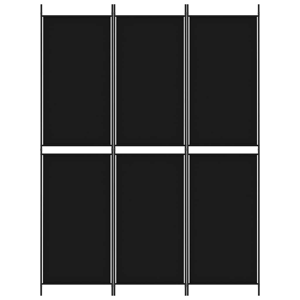 Divisorio a 3 Pannelli Nero 150x200 cm in Tessuto - homemem39