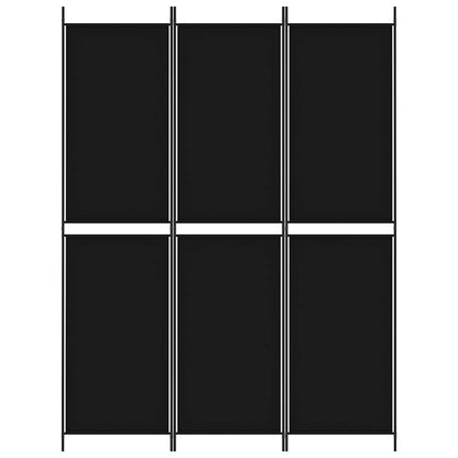 Divisorio a 3 Pannelli Nero 150x200 cm in Tessuto - homemem39