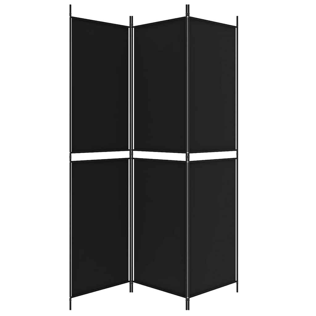 Divisorio a 3 Pannelli Nero 150x200 cm in Tessuto - homemem39